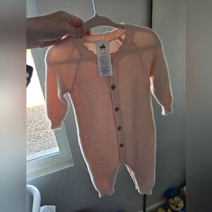 Soft Knit Baby One-Piece Bodysuit in Light Pink